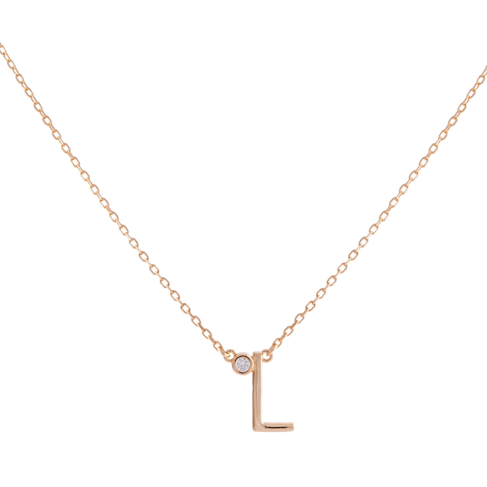 COLLAR INICIAL LUZ BAÑADO EN ORO