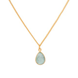 COLLAR VERA AGUAMARINA BAÑADO EN ORO
