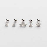 PIERCING OLIVIA PLATA (1 UNIDAD)