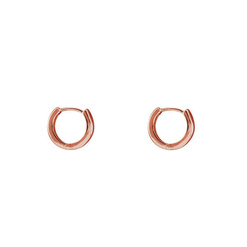 ARGOLLAS LISAS 10MM BAÑADAS EN ORO ROSADO | BOAZ JOYAS