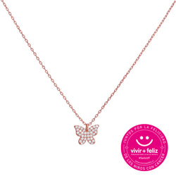 COLLAR MARIPOSA BAÑADO EN ORO ROSADO | BOAZ JOYAS