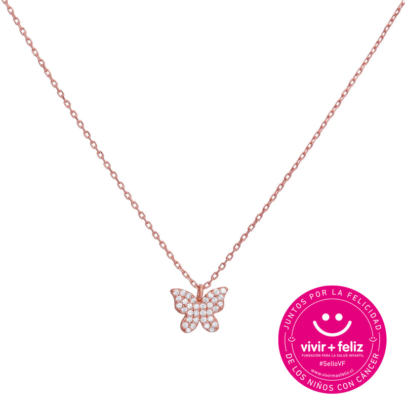 COLLAR MARIPOSA BAÑADO EN ORO ROSADO | BOAZ JOYAS