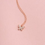 COLLAR MARIPOSA BAÑADO EN ORO ROSADO
