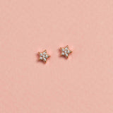 AROS MINI STARS CIRCONES BAÑADOS EN ORO ROSADO